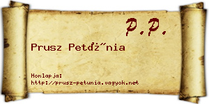 Prusz Petúnia névjegykártya